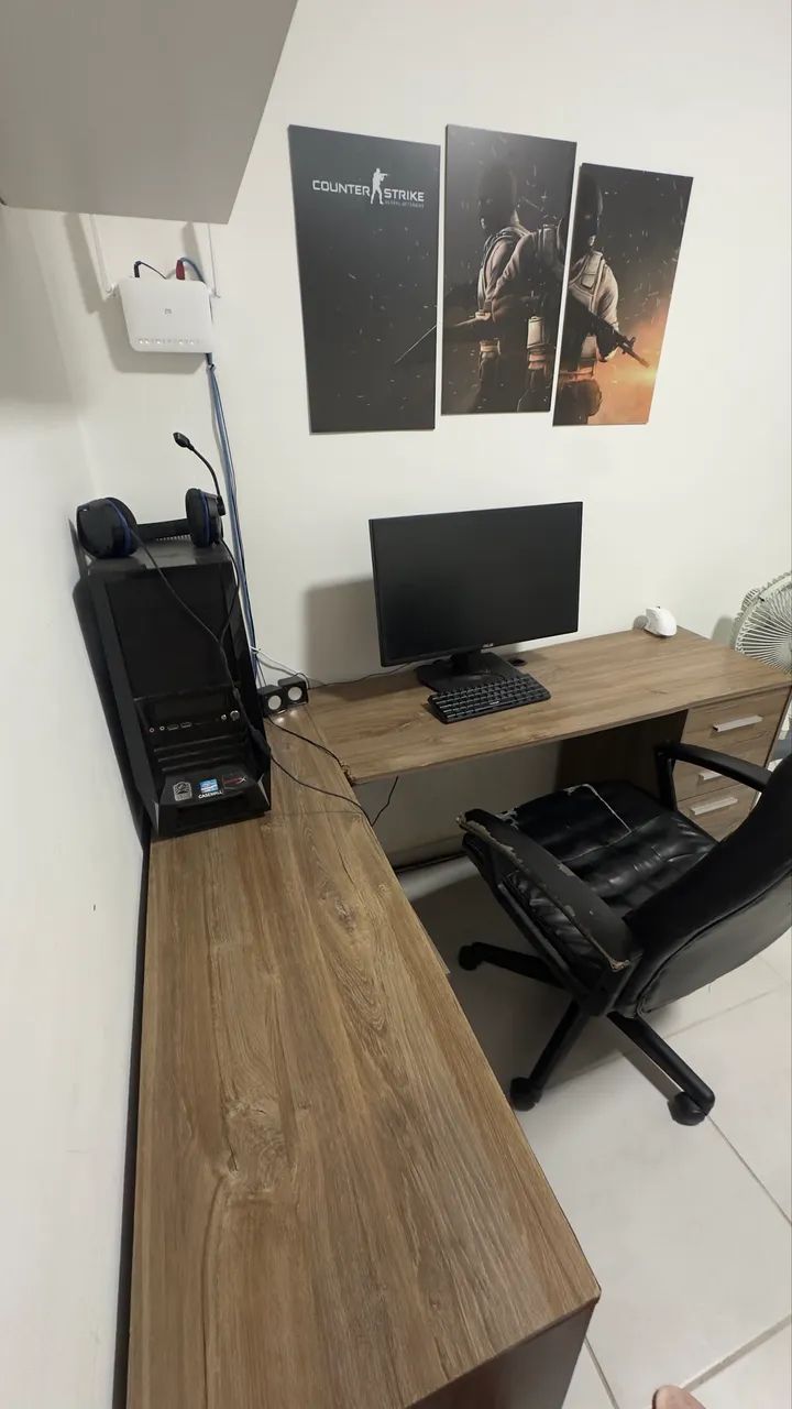 Mesa em L com gaveta  - Foto 3