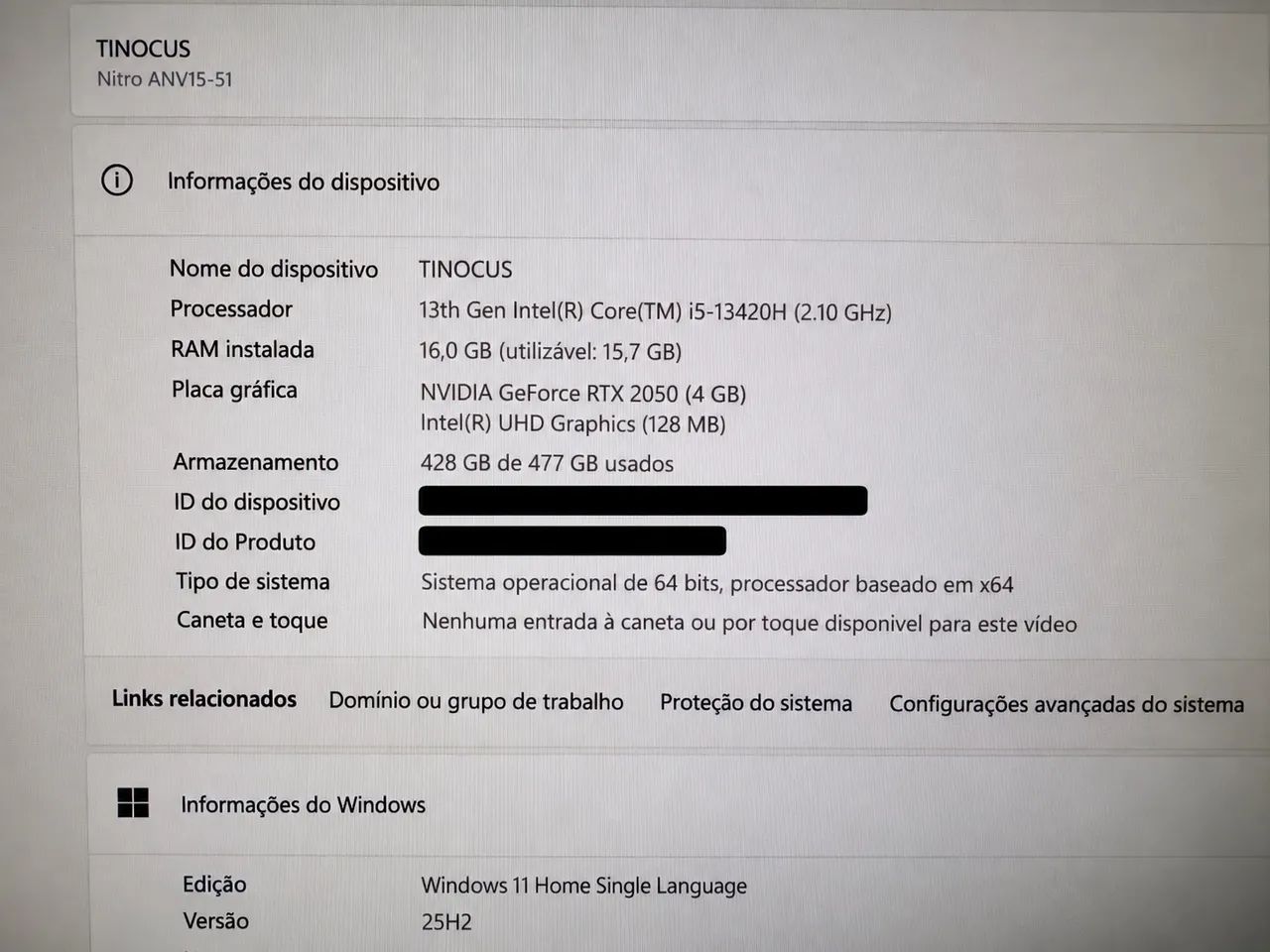 Notebook gamer Acer nitro V15 - Foto 3