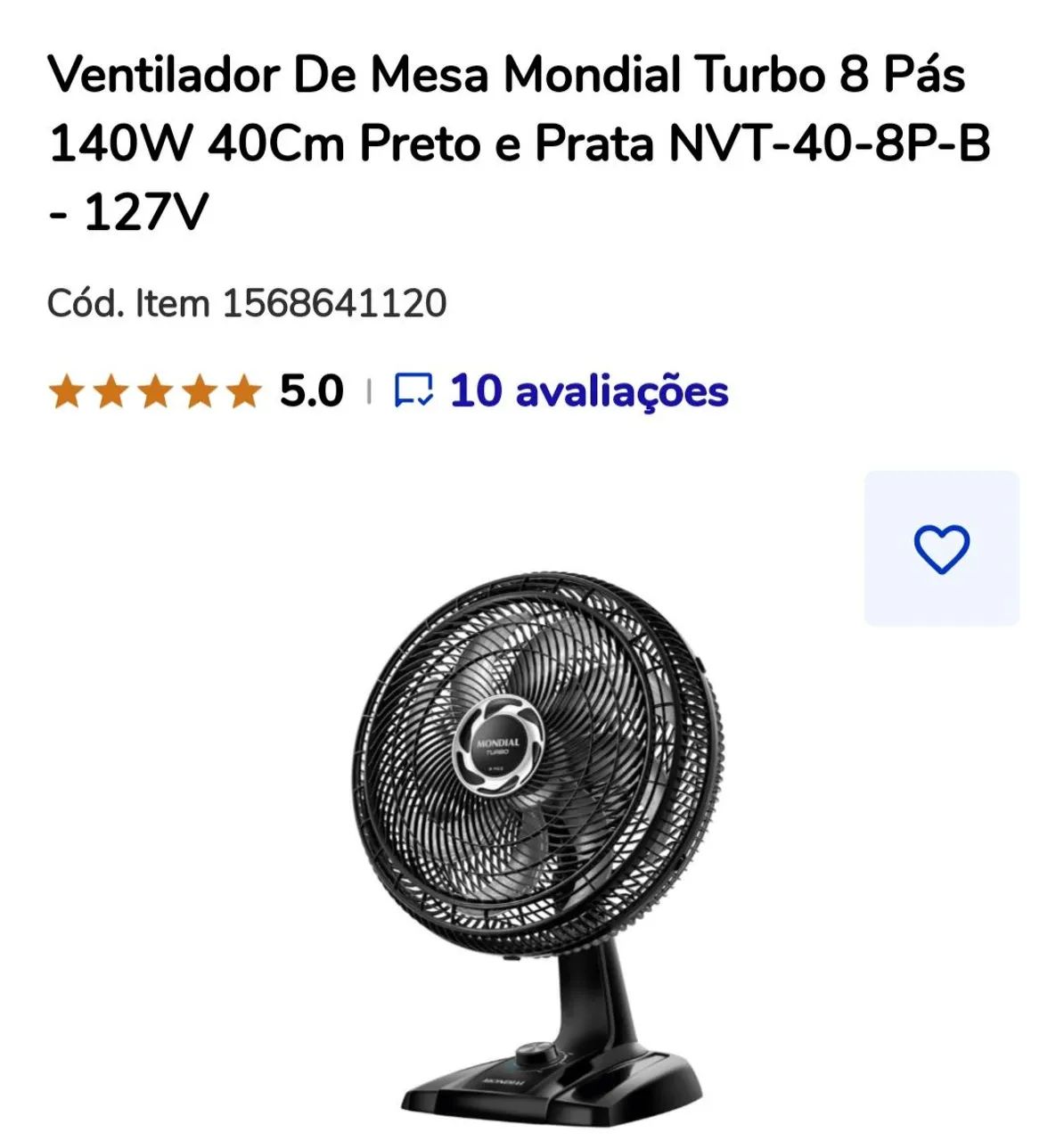 VENTILADOR MONDIAL 40 CM