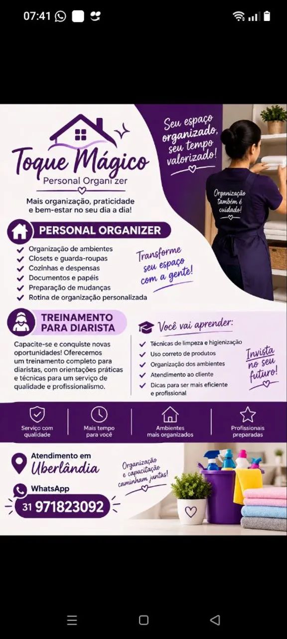 Serviço de personal organizer 