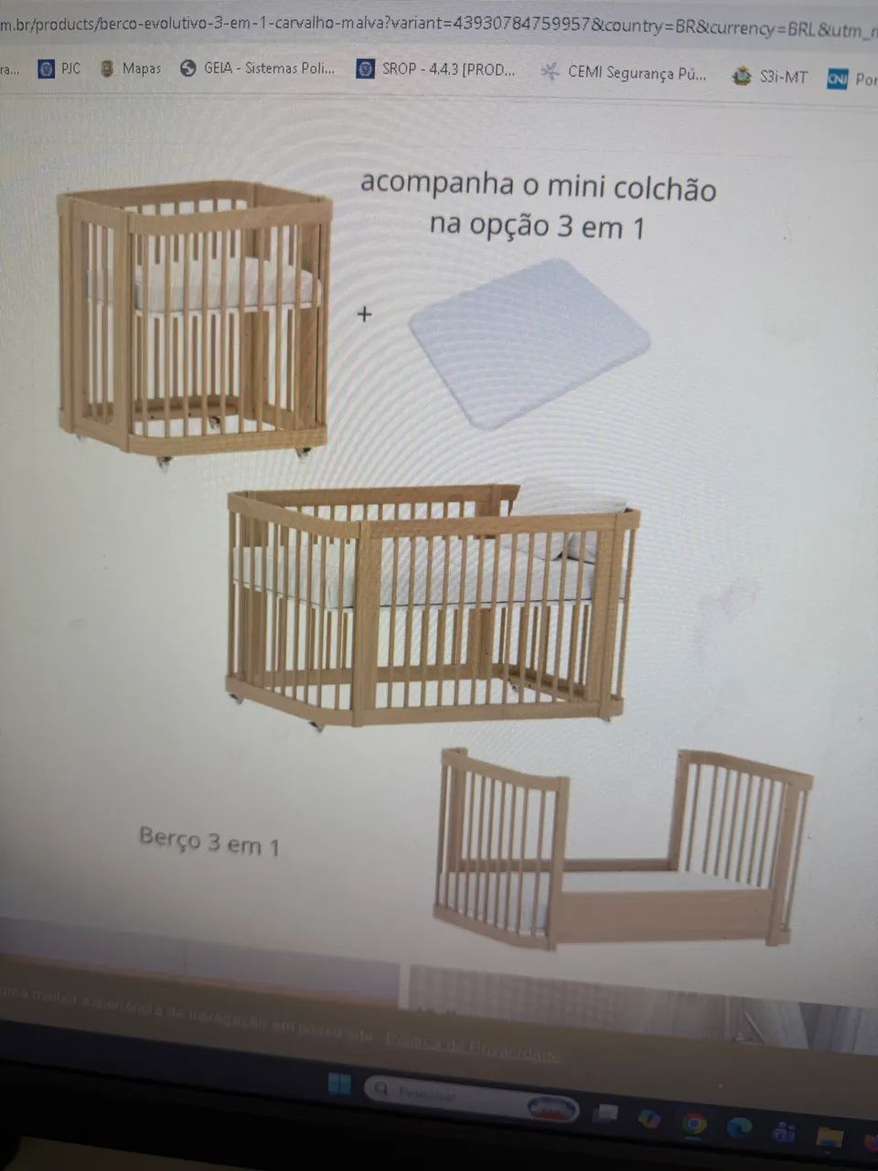 Berço Evolutivo Quater 3 em 1