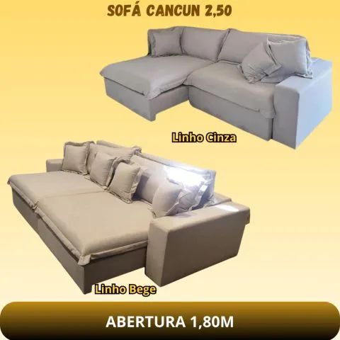 SOFÁ CANCUN 2,50 LINHO BEGE