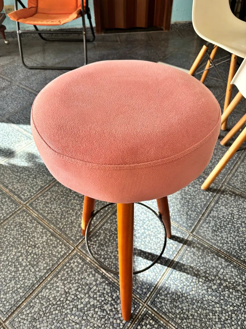 Banqueta alta de veludo  - Foto 2
