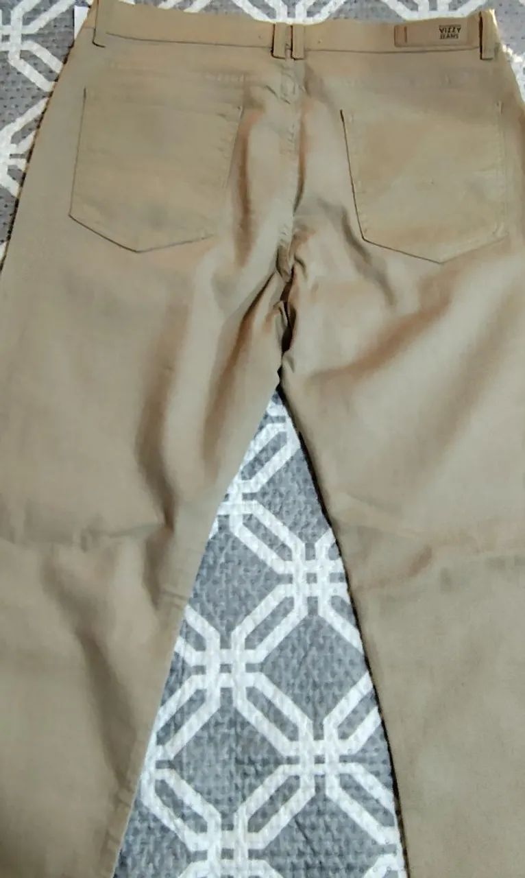 Calça Bege Vizzy Jeans Tamanho 48 - Foto 3
