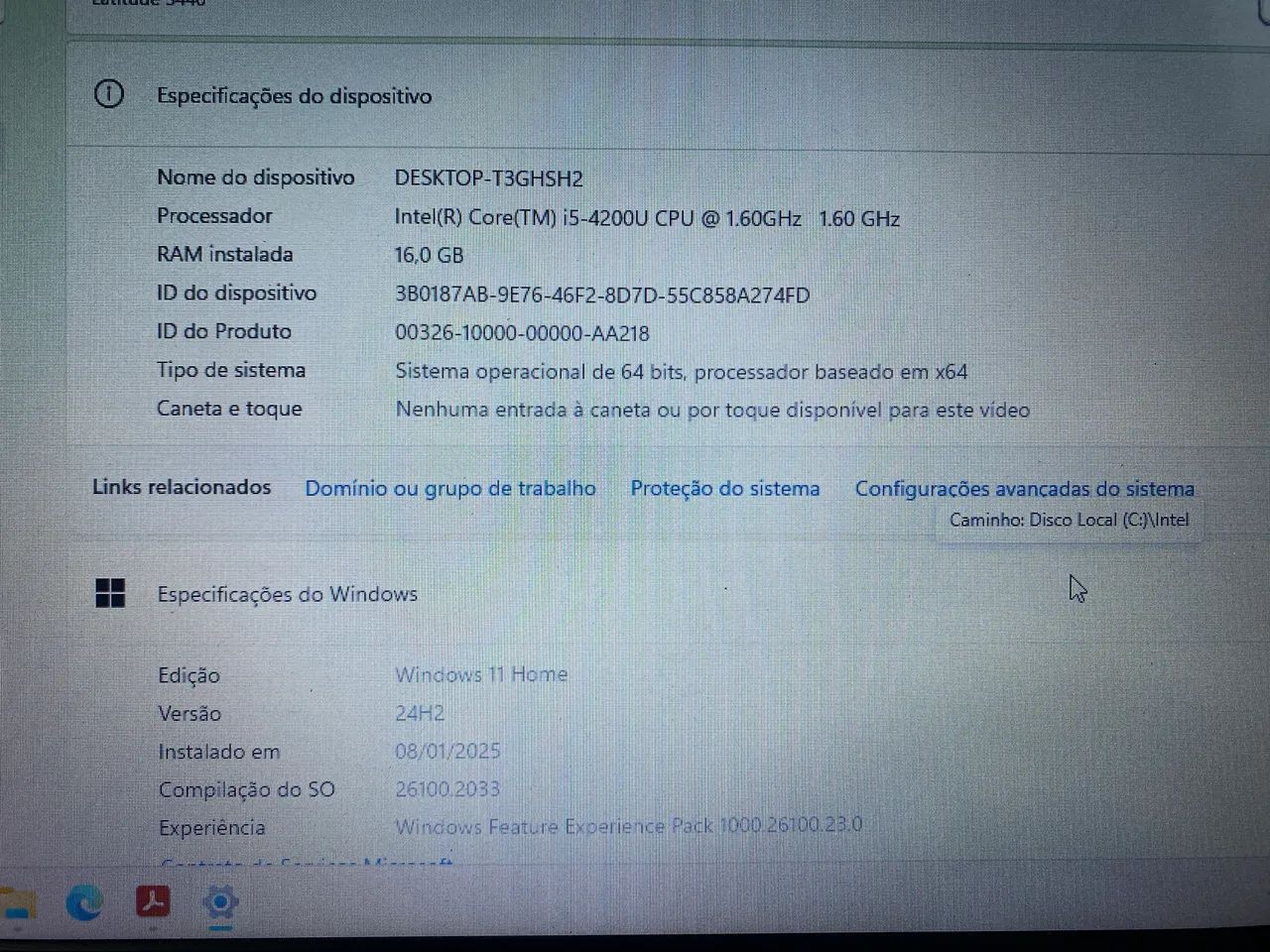Notebook dell i5 16gb ssd 480gb funcionando!