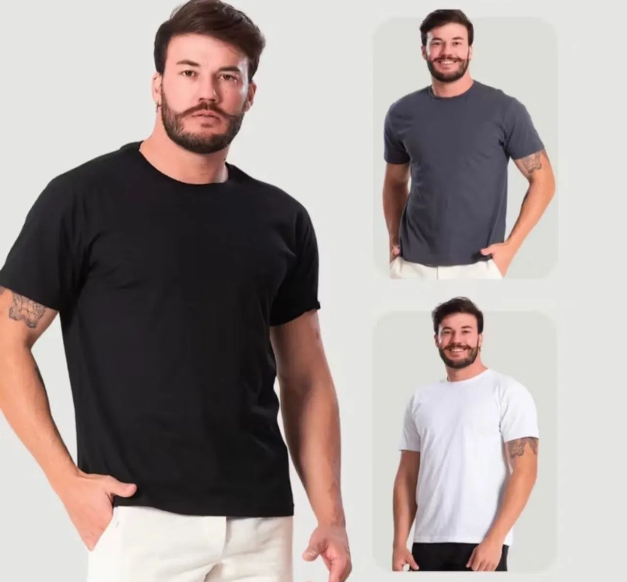 Camisas masculinas lisas  - Foto 3