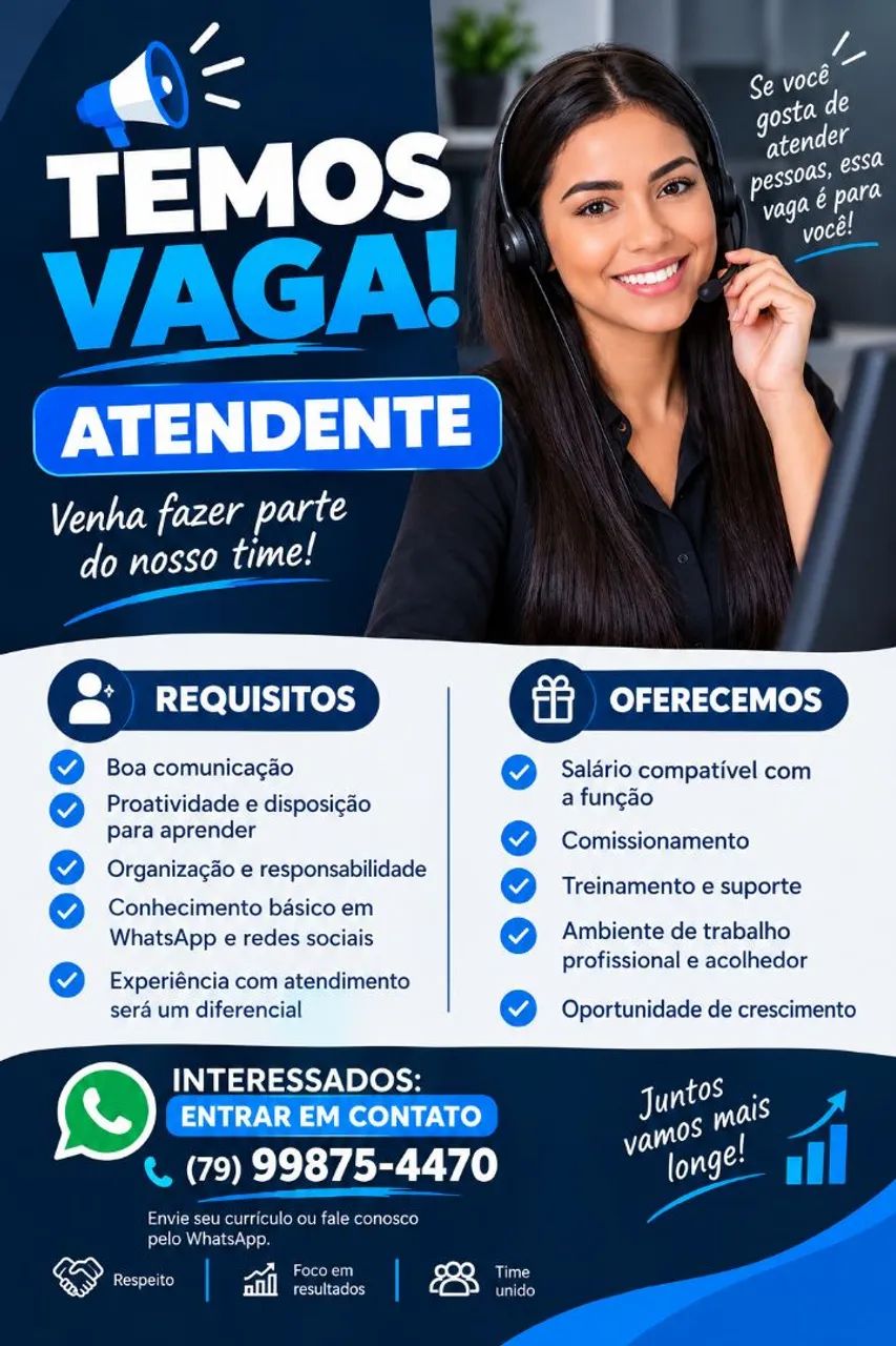 Vaga de atendente 