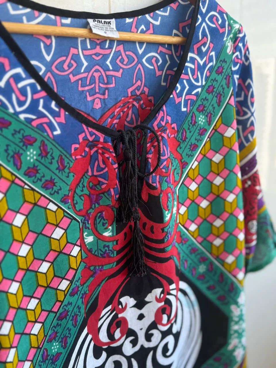 Camisa Bata Indiana Palak - 100% Viscose (Nova) - Foto 3