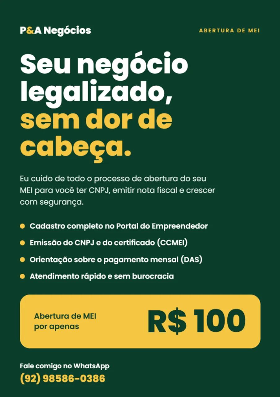 ABERTURA DE MEI SEM COMPLICAÇÃO  - Foto 2