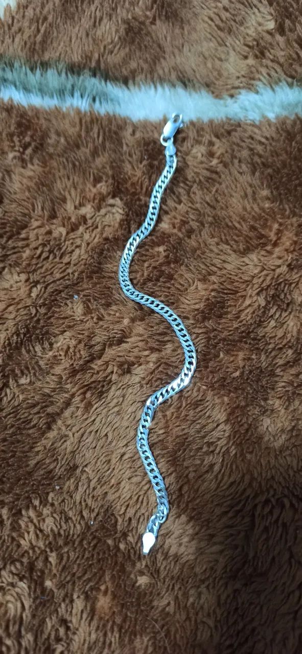 Pulseira Prata 925 - Grumet Dupla - 21cm - 4,5mm