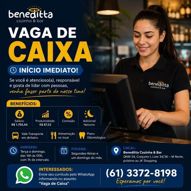 Vaga Caixa - Início Imediato