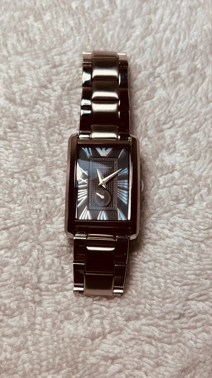 Relógio Empório Armani Ar 1638 retangular, original com livreto - Foto 3