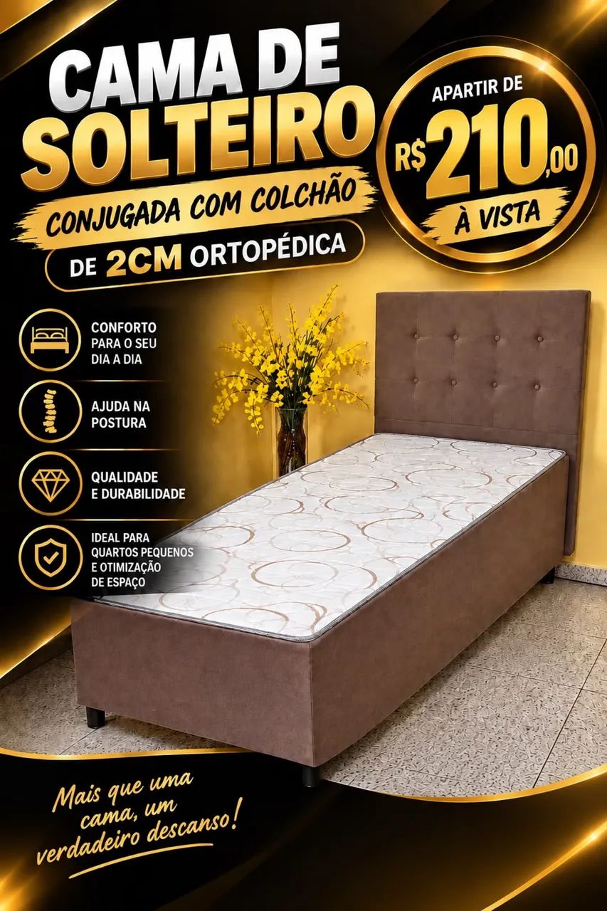 CAMA DE SOLTEIRO APARTIR DE R$210,00 
