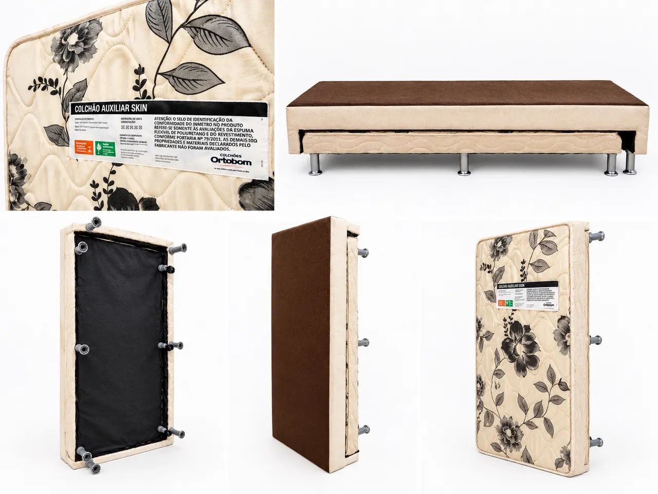 Base solteiro com cama auxiliar (sem colchão)