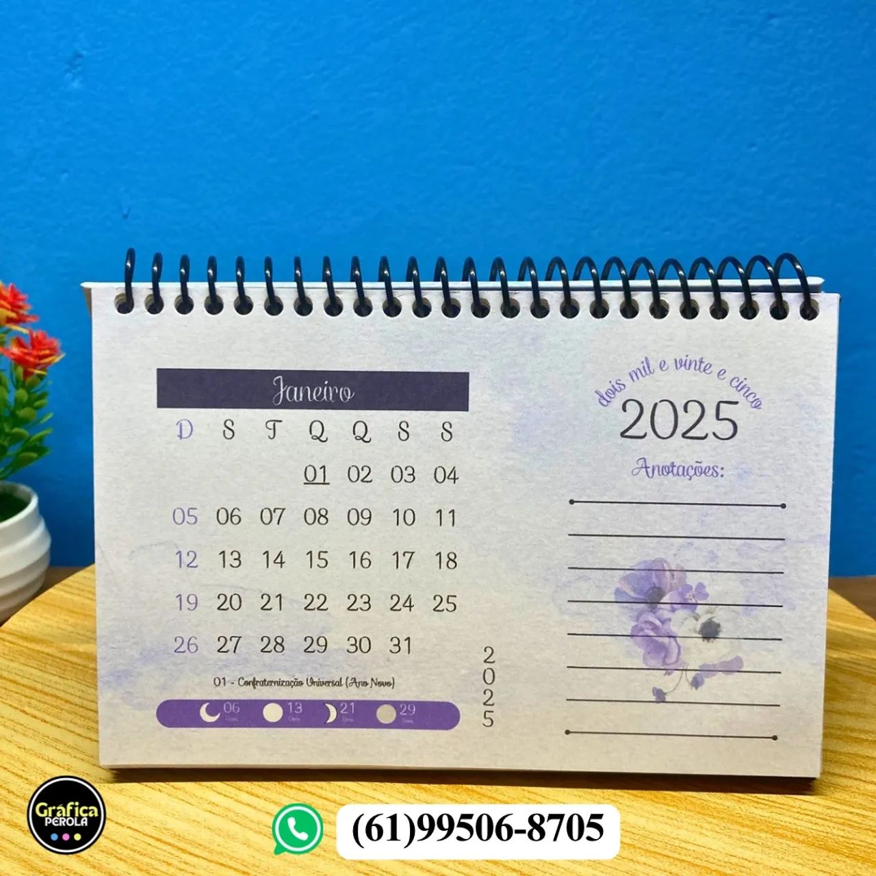 Calendário de mesa personalizado