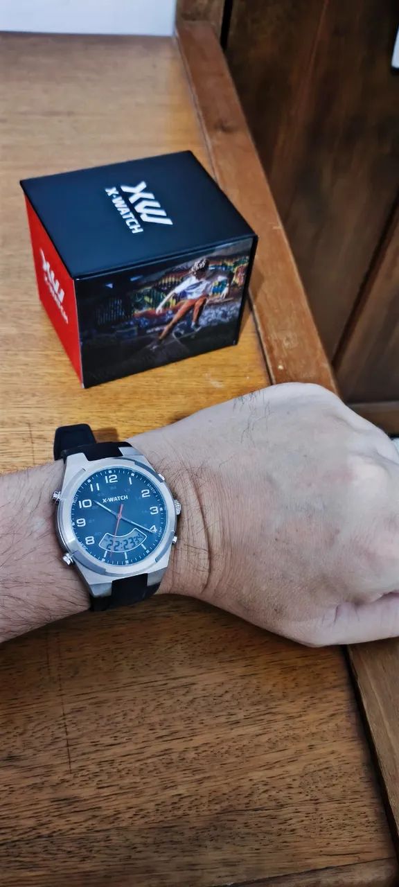 Relógio X-watch Masculino Anadigi Prateado - Foto 4