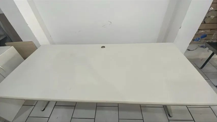 Mesa de Escritório Reta Branca - Foto 2
