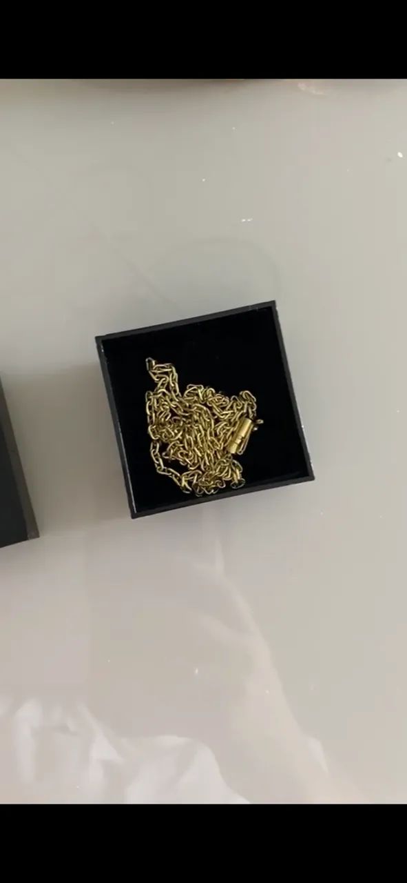 Cordão de ouro 18k cadeado 65 cm 3 mm 8 gramas - Foto 2