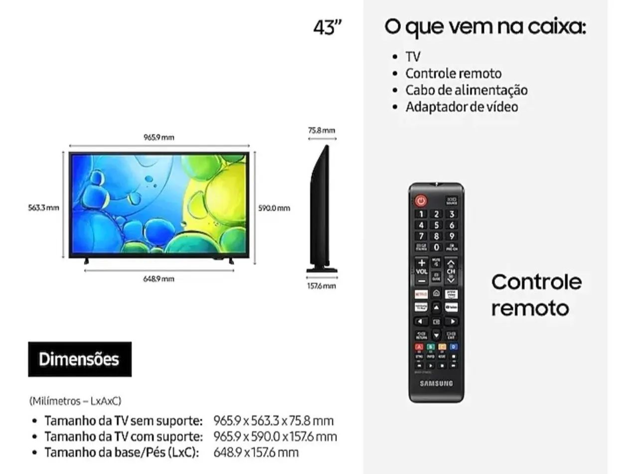 Tv Smart Samsung 43 Polegadas - Foto 3