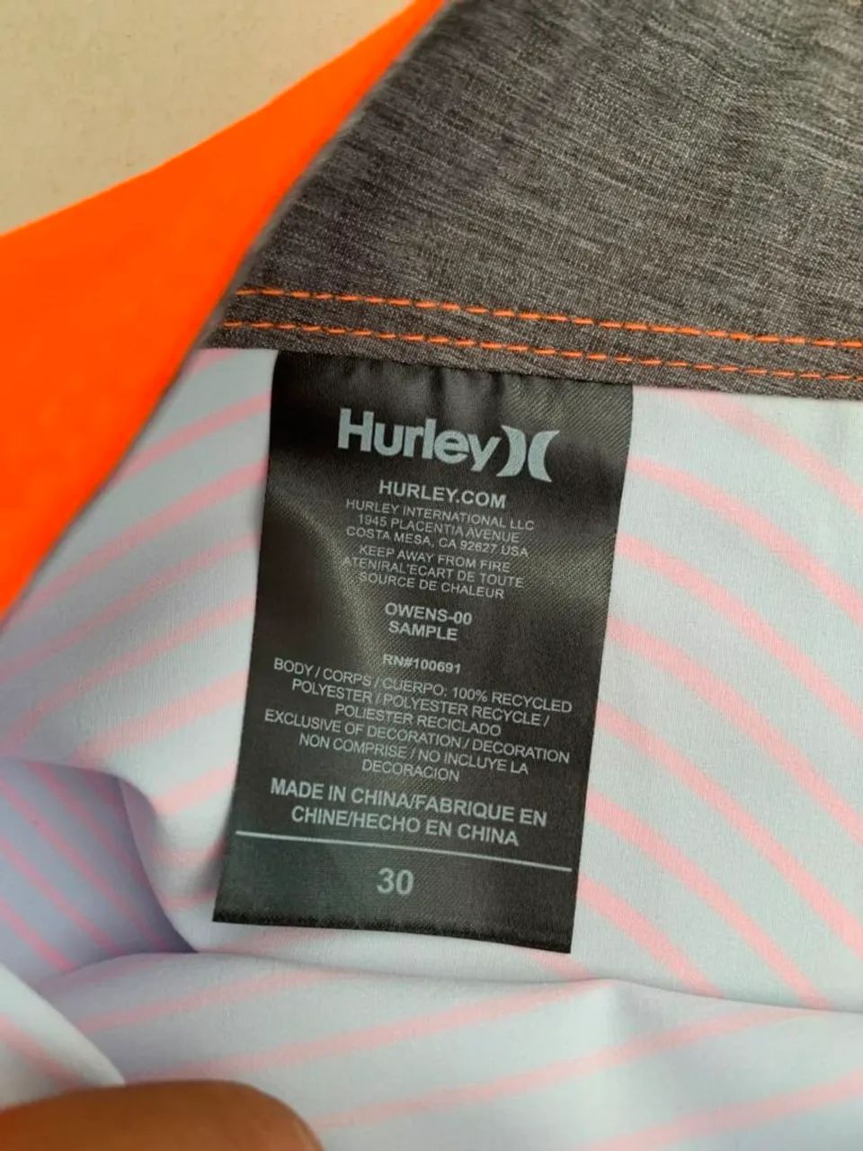 Bermuda Hurley Phantom Laranja  - Foto 5