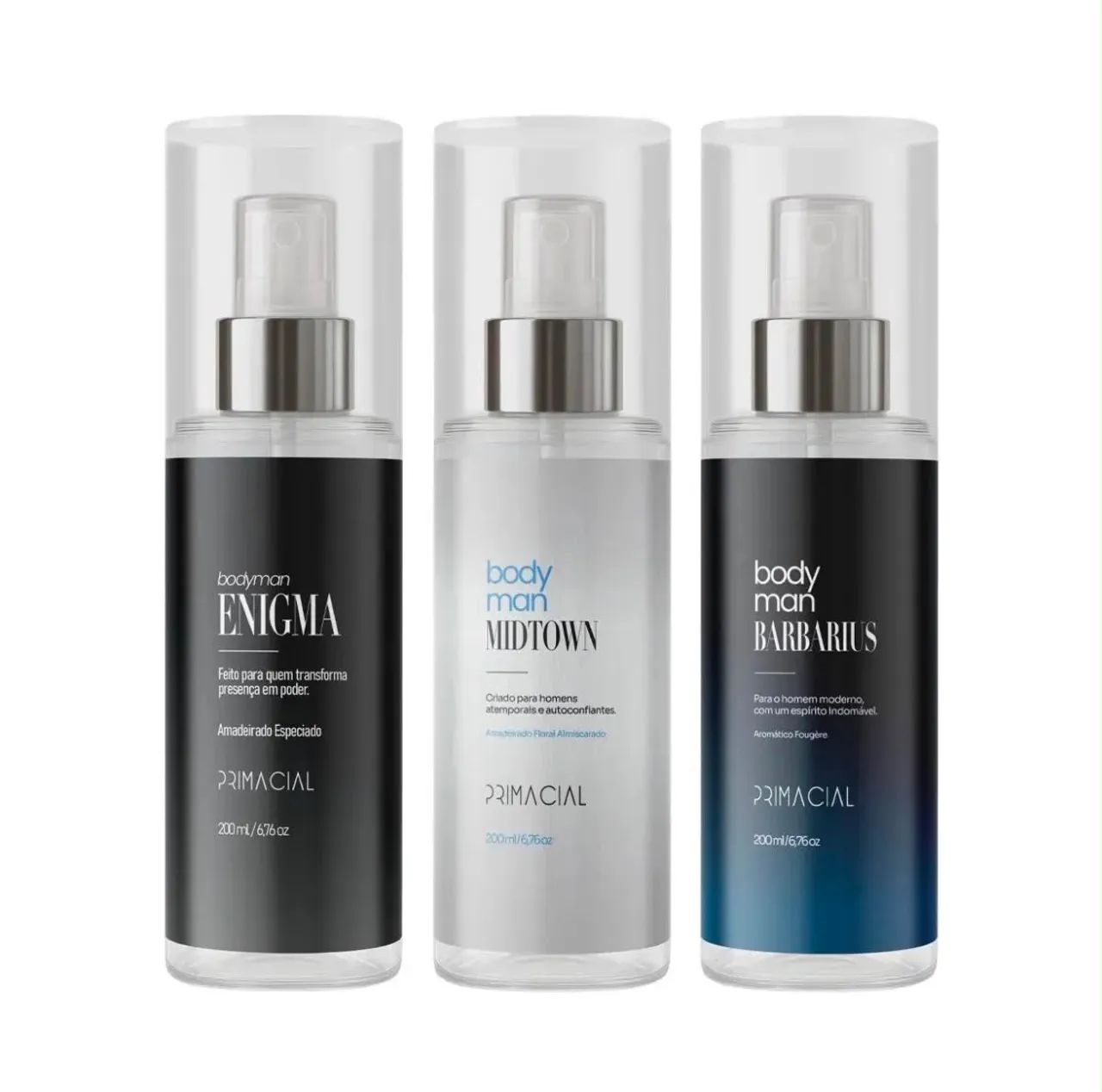 Kit Body Splash Masculino Barbarius + Enigma + Midtown 200ml - Foto 3