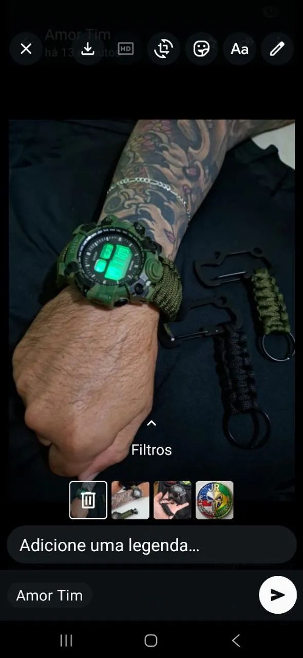 Relógio tático com PULSEIRA PARACORD  - Foto 3