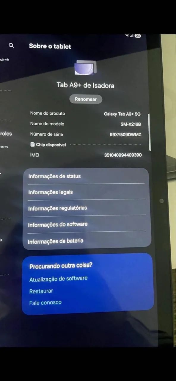Vendo Galaxy Tab A9+5G ou troco por iPhone  - Foto 4