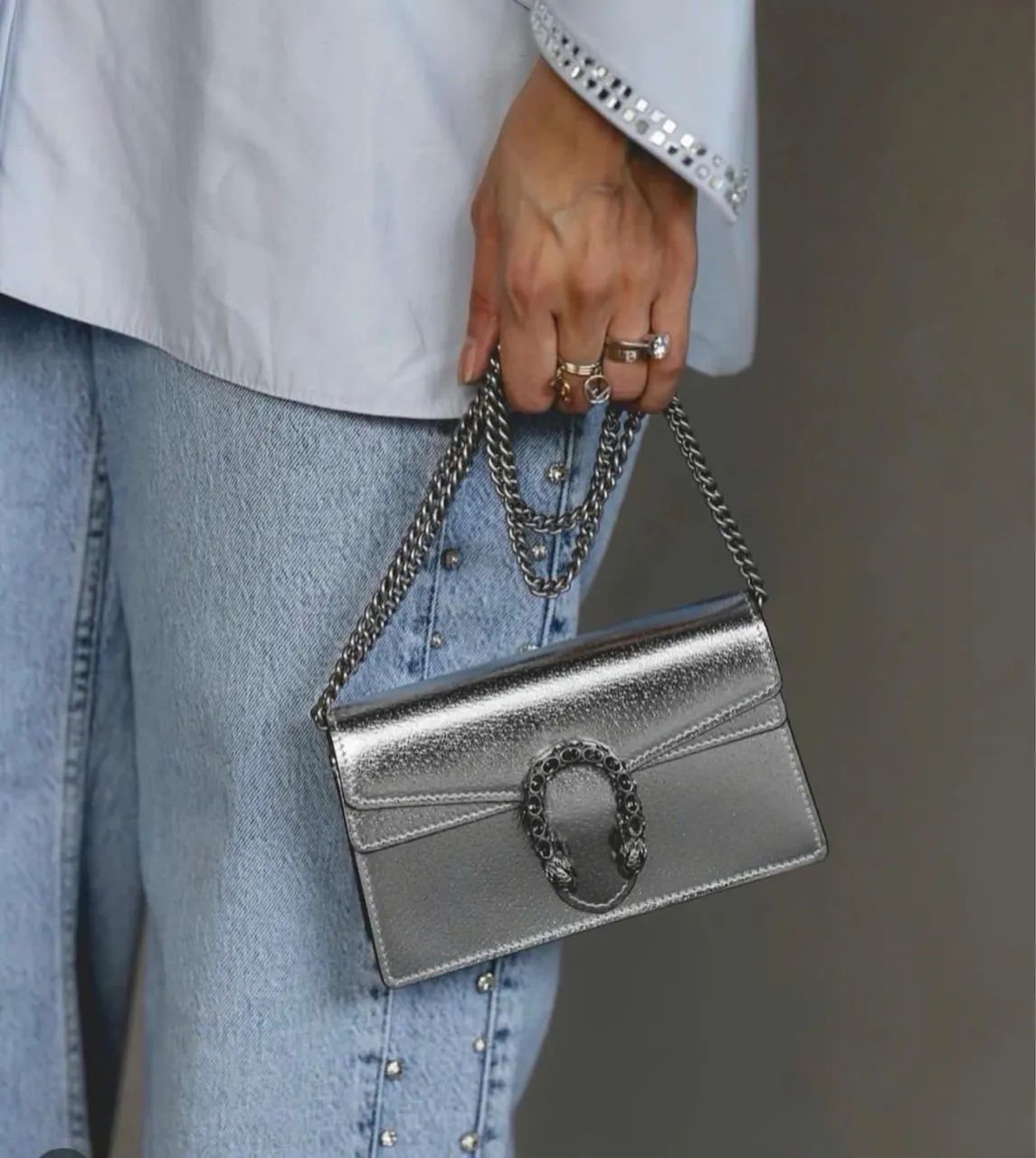 Clutch Gucci mini Dionysus prata  - Foto 5