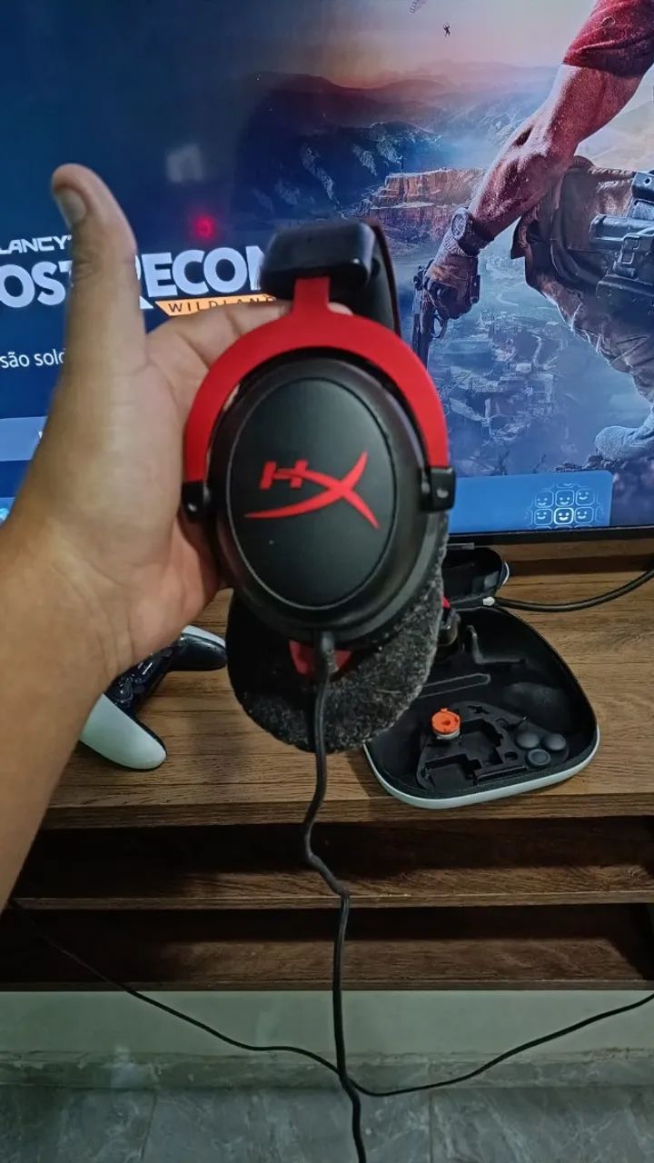 Headset Gamer HyperX Cloud II Original Preto e Vermelho com Microfone - Foto 2