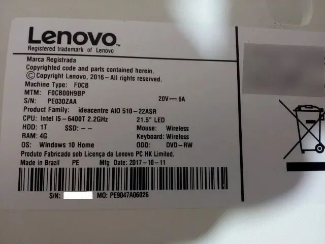 Lenovo Ideacentre Aio 510-22asr - TELA COM DEFEITO - Foto 4