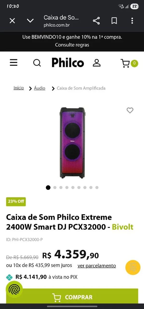 Vendo caixa de som potente philco