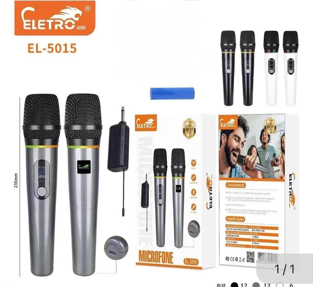 Kit com dois microfone sem fio 