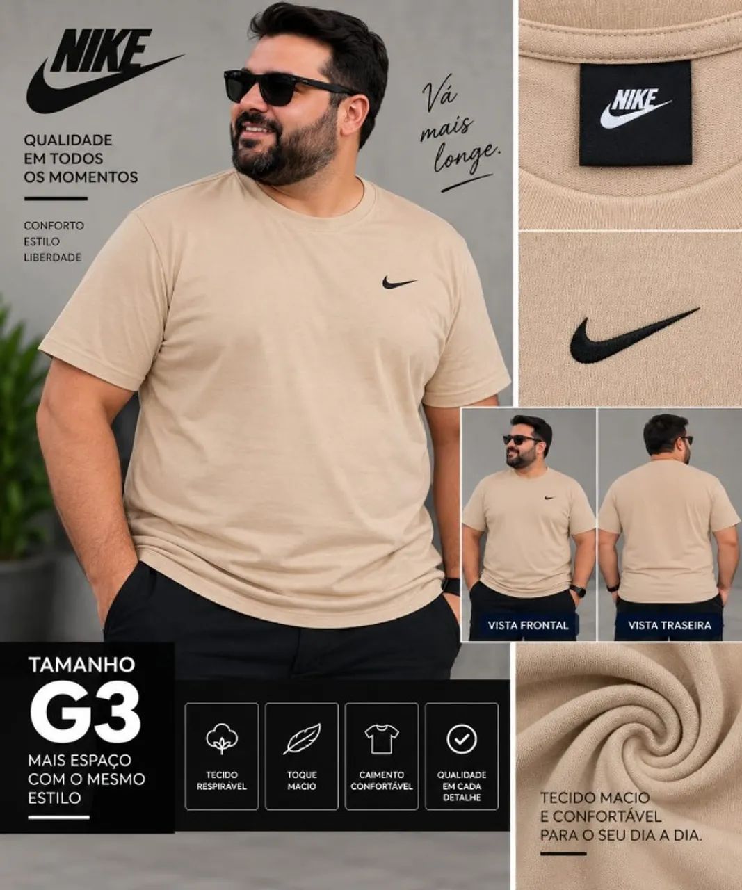 Camiseta Nike Masculina Plus Size G3 - Foto 4