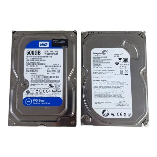  Lote de 2 HDD de 500GB no Estado
