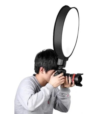 Difusor Softbox Circular 45cm para Flash Speedlite Universal - Dobrável ...