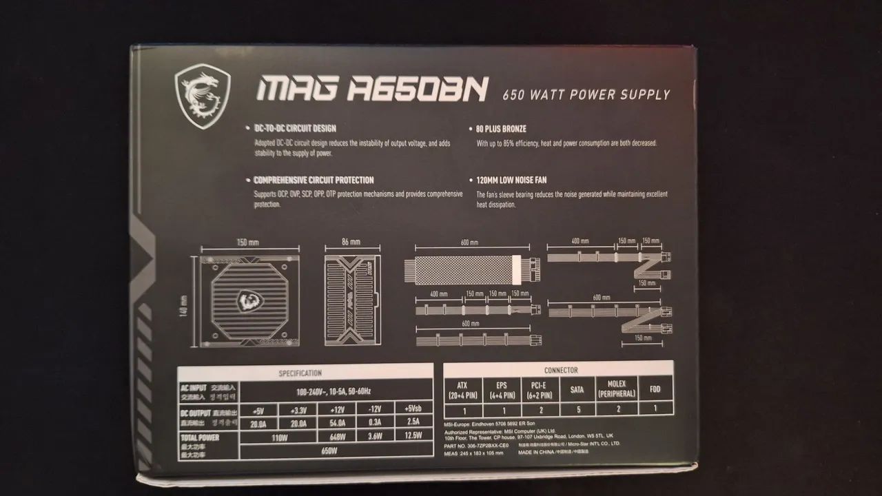 Fonte MSI A650BN - Foto 2
