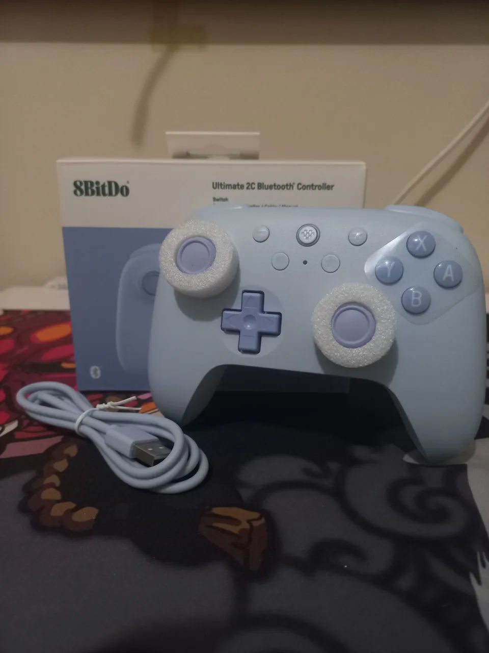 Controle 8BitDo bluetooth azul (novo)