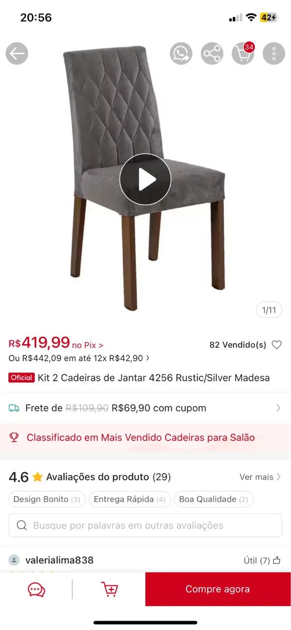 Duas cadeiras novas da madesa - Foto 2
