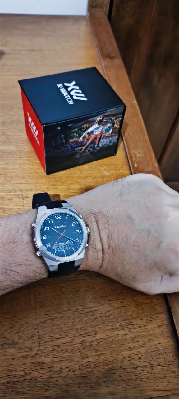 Relógio X-watch Masculino Anadigi Prateado - Foto 5