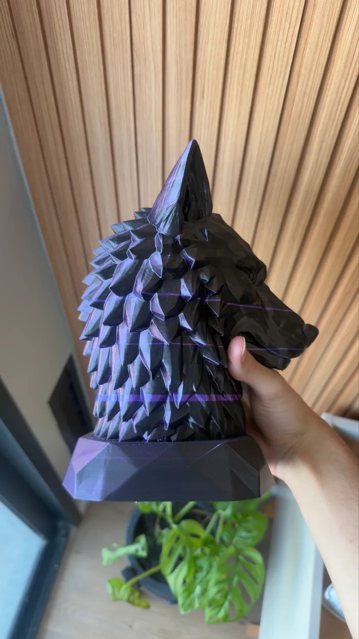 Busto de Lobo - Impressão 3D - Peça Decorativa - Foto 3