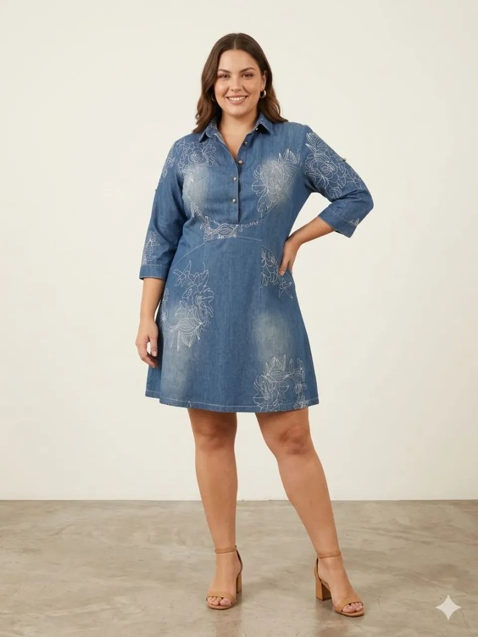 Vestido JEANS importado acinturado Tam 44