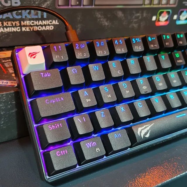 Teclado Mecânico Gamer RGB Havit 60% Switch Azul  - Foto 4