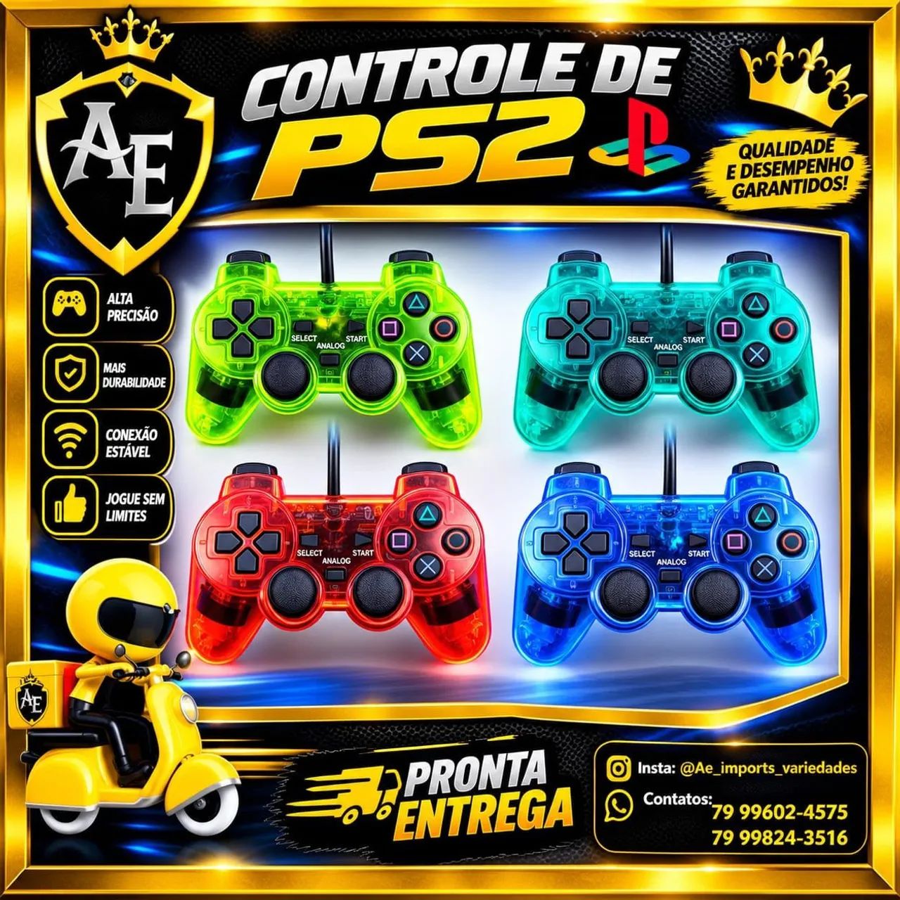 Controles para PS2 com Fio 