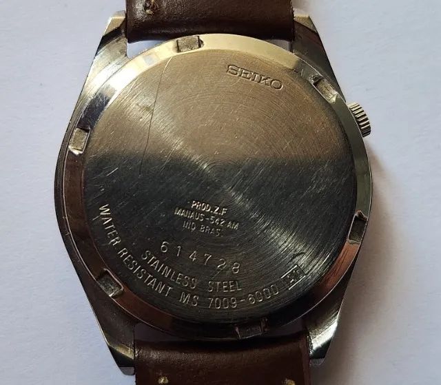 A42= ANTIGO RELOGIO SEIKO 7009 FULL LUME FUNCIONANDO  - Foto 5
