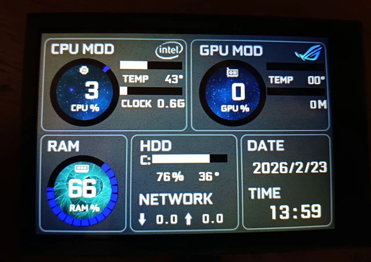 Monitor Secundário IPS de 3,5 polegadas
