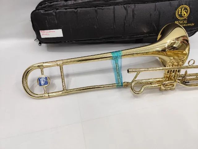 Trombone HS Musical TBV2 Sib Trigger - c/ Gatilho e Contrapeso - Laqueado - NOVO R$ 11.990 - Foto 2