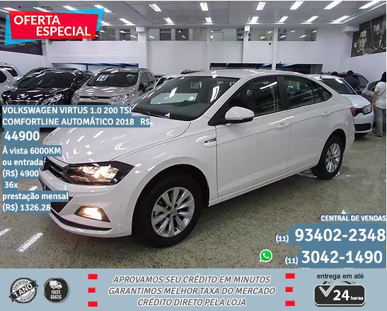 Branco Volkswagen Virtua 1.0 200 tsi comfortline automático 2017 R$ 44.900 6.000km