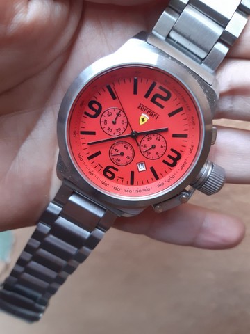 Relogio Ferrari Master Vermelho 48mm Pulseira Aço - Foto 2