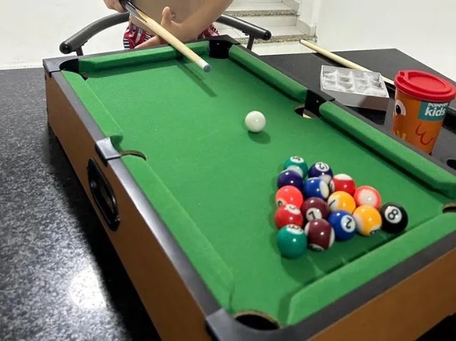 Mesinha De Sinuca Bilhar Infantil Snooker Madeira - Verde