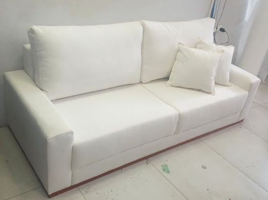 Sala sofá retro 210 cm com almofadas soltas  - Foto 2